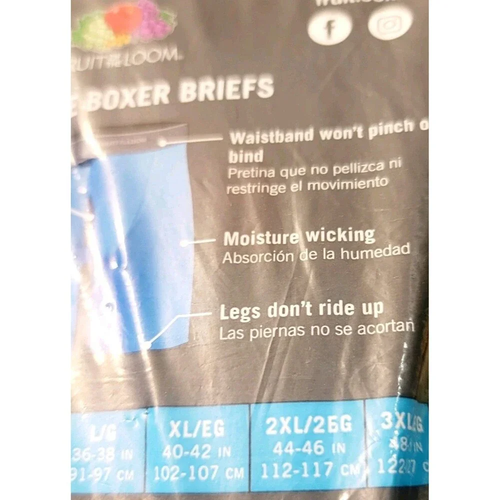 Fruit of the Loom 6pk Men's 2XL EverSoft CoolZone Boxer Briefs Moisture-Wicking